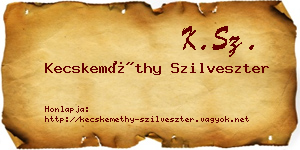 Kecskeméthy Szilveszter névjegykártya